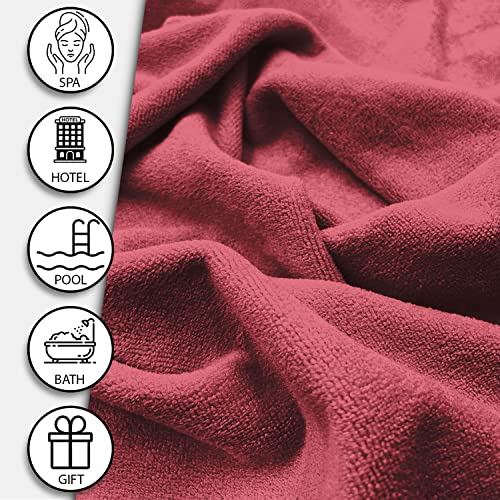 Sassoon Venir Microfiber 1 Piece Men Bath Towel 450 GSM (70x145cm, Crimson Color) Ultra Soft Material, Towel for Daily use - Image 3