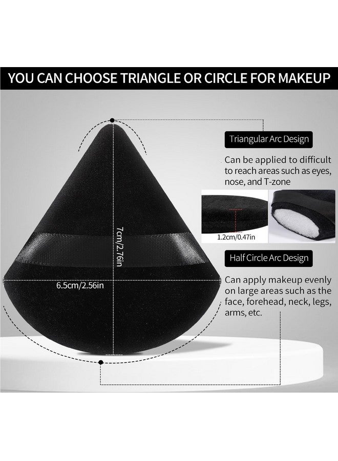 Pimoys 6 Pieces Powder Puff Face Soft Triangle Makeup Puff for Loose Powder Mineral Powder Body Powder Velour Cosmetic Foundation Blender Sponge Beauty Makeup Tools(Black) - Image 2