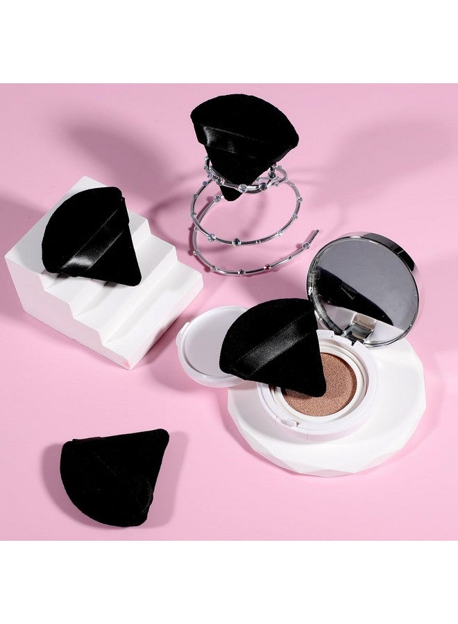 Pimoys 6 Pieces Powder Puff Face Soft Triangle Makeup Puff for Loose Powder Mineral Powder Body Powder Velour Cosmetic Foundation Blender Sponge Beauty Makeup Tools(Black) - Image 5