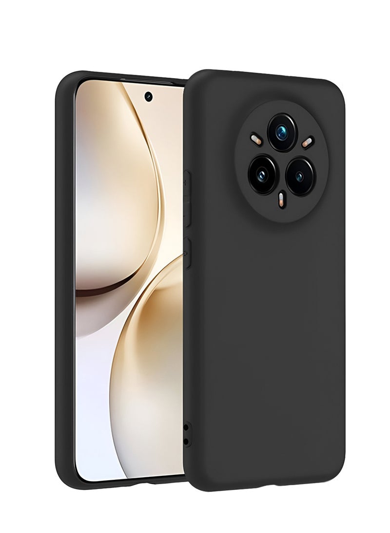 Wtech Realme 14 Pro+ / Plus 5G 2025 Premium Soft Liquid Silicone Case Cover (MCRPSN) - Black  - Image 1