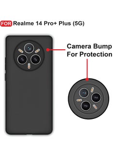 Wtech Realme 14 Pro+ / Plus 5G 2025 Premium Soft Liquid Silicone Case Cover (MCRPSN) - Black  - Image 4