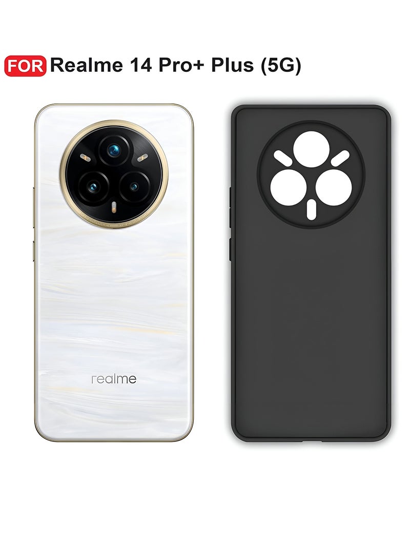 Wtech Realme 14 Pro+ / Plus 5G 2025 Premium Soft Liquid Silicone Case Cover (MCRPSN) - Black  - Image 3