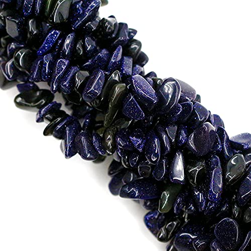 Ouubuuy Blue Sandstone Crystal Chips with Holes for Jewelery Making 5mm8mm Natural Amethyst Chips Beads 35 - Image 1