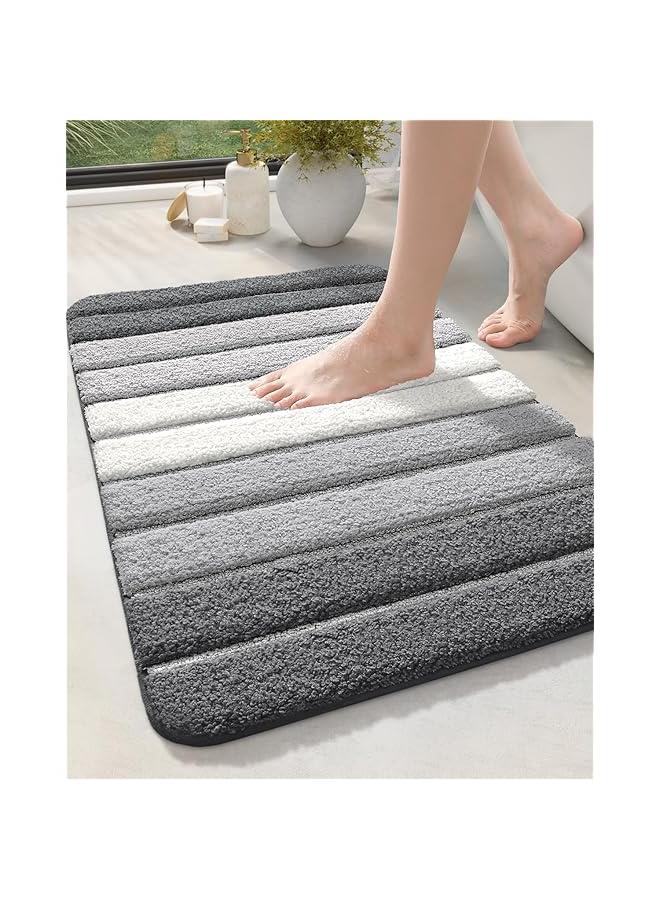 Bathroom Rug Mat, Extra Soft and Absorbent Microfiber Bath Rugs, Non-Slip Plush Shaggy Bath Carpet Runner, Machine Wash Dry, Bath Mats for Bathroom Floor, Tub and Shower (Grey, 40 * 60cm)