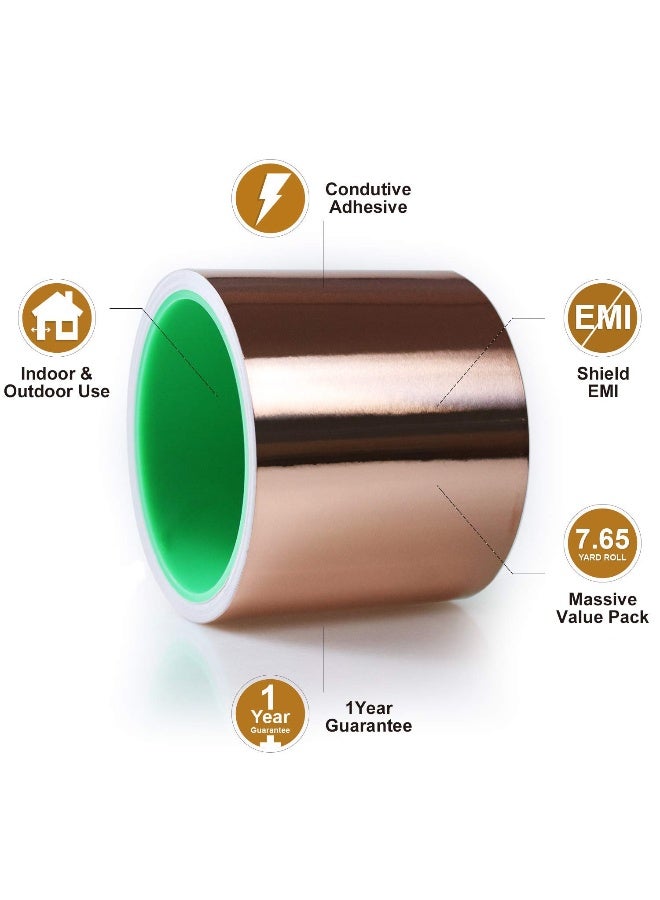 Generic Lovimag Copper Foil Tape (3"X 276") With Conductive Adhesive For Guitar And Emi Shielding, Crafts, Electrical Repairs, Grounding  - Image 2