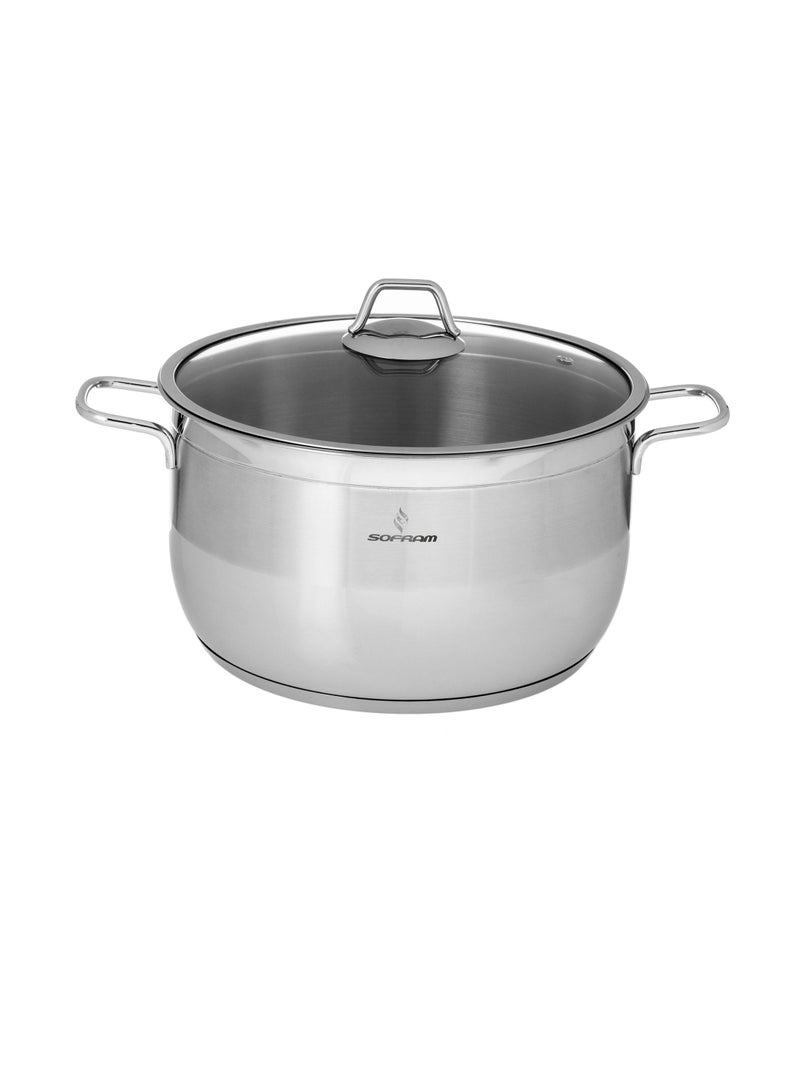 سوفرام قدر ستانلس ستيل تركي مقاسات مختلفة مع غطاء زجاج مقاوم للكسر - Image 3