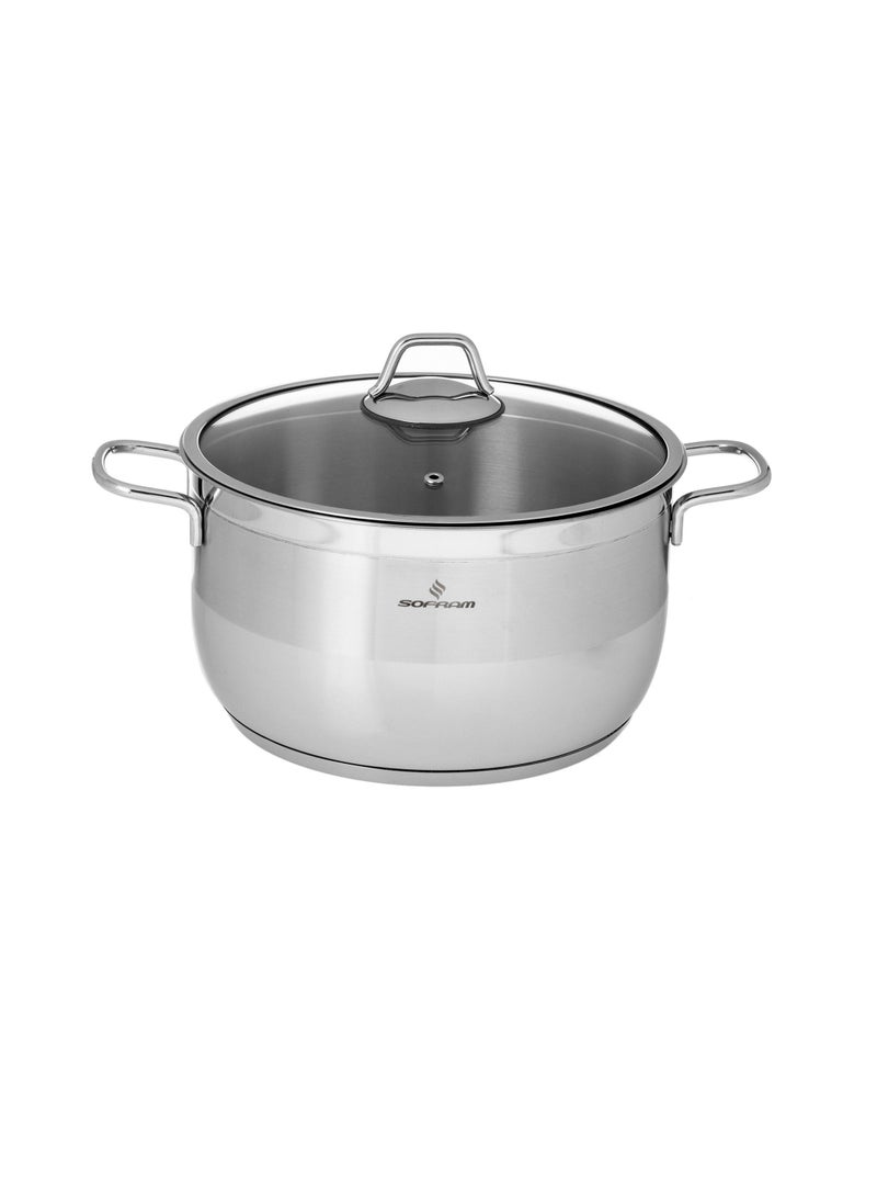 سوفرام قدر ستانلس ستيل تركي مقاسات مختلفة مع غطاء زجاج مقاوم للكسر - Image 5