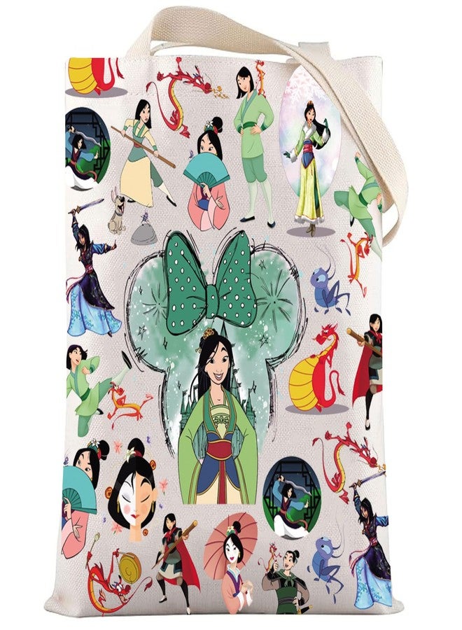 LEVLO Funny Cartoon Movie Tote Bag Shang Fans Gift Mushu Shoulder Bag Cartoon Moive Merchandise (Mu Lan Tote) - Image 1