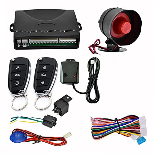 Lancoon Car Alarm Security System, 110dB Anti-Theft Device Keyless Entry Car Searching Universal Central Lock Kit with Shock Sensor Control Box 2 Replacement Remote Controls LED Display Lights - Image 1