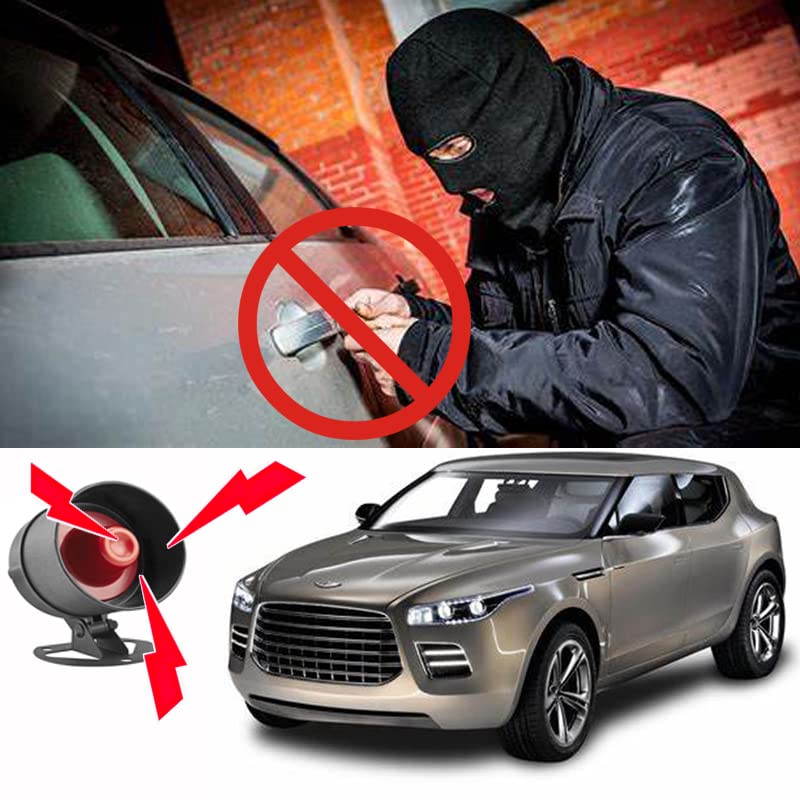Lancoon Car Alarm Security System, 110dB Anti-Theft Device Keyless Entry Car Searching Universal Central Lock Kit with Shock Sensor Control Box 2 Replacement Remote Controls LED Display Lights - Image 2