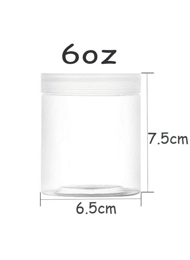 Panxxsen 15 Pack 6oz Clear Plastic Jars Wide-mouth Storage Containers,Refillable Empty Containers for Dry Food,Dried Fruit,Seasoning and Honey Storage  - Image 2