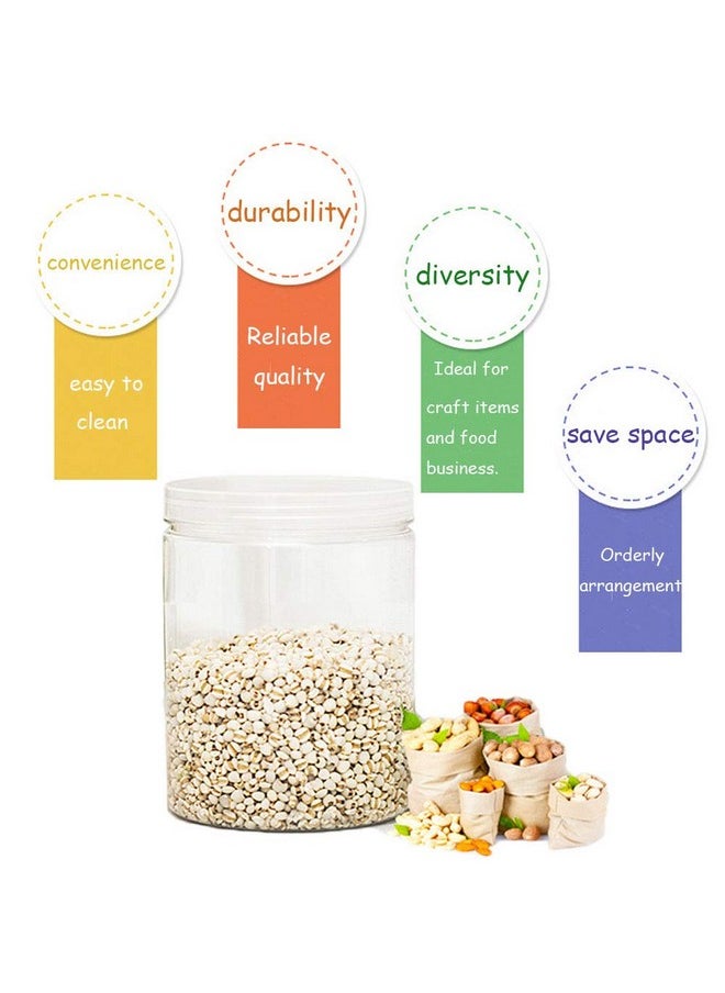 Panxxsen 15 Pack 6oz Clear Plastic Jars Wide-mouth Storage Containers,Refillable Empty Containers for Dry Food,Dried Fruit,Seasoning and Honey Storage  - Image 4