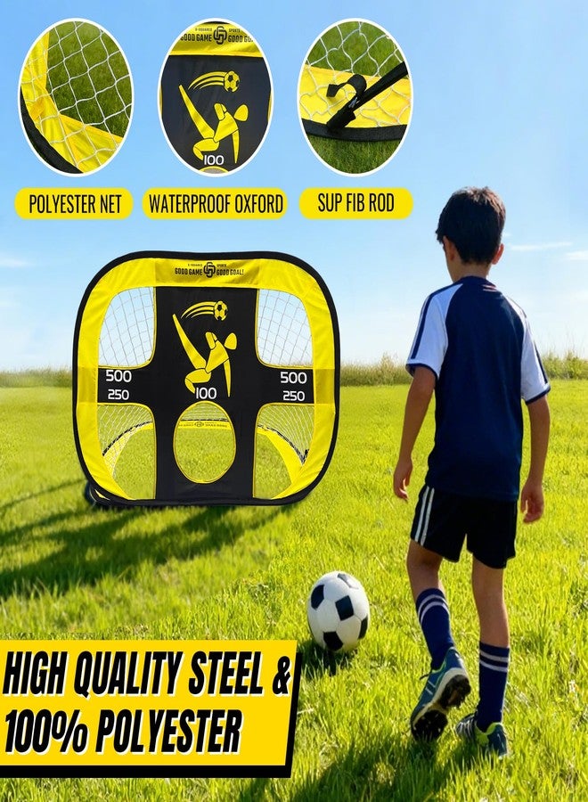 G-SQAURED 2-in-1 Pop-Up Soccer Goal & Target Net - 5 Adjustable Difficulty Score Zones, Easy Assembly, Portable with Carry Bag & Anchor Pegs, Indoor/Outdoor Training for Adults Kids - Image 4