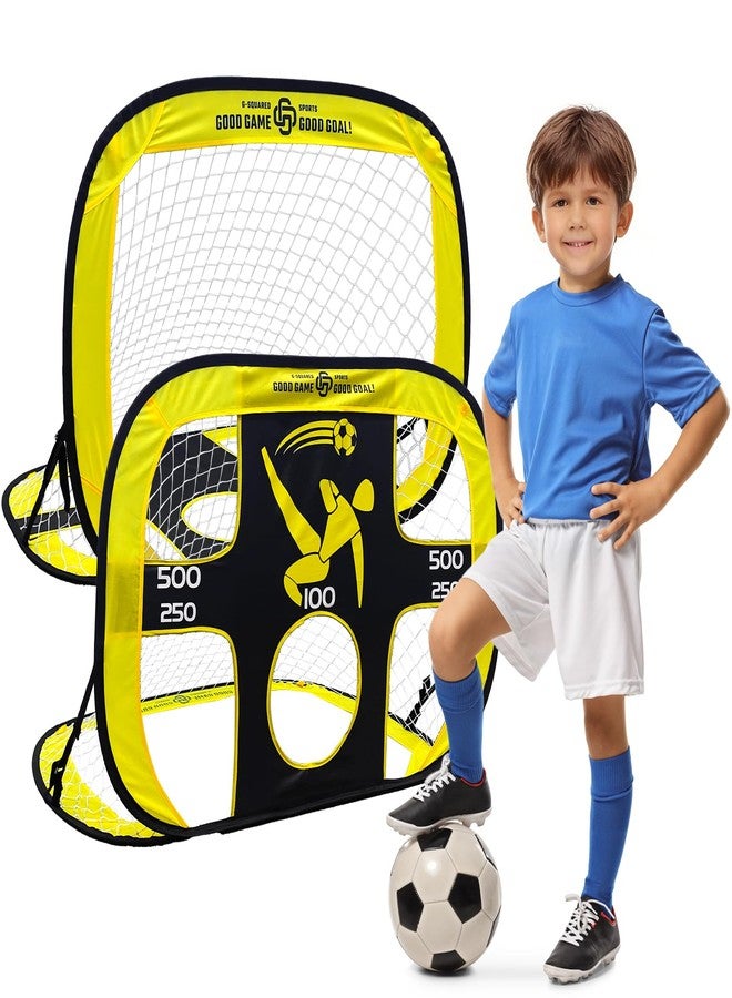 G-SQAURED 2-in-1 Pop-Up Soccer Goal & Target Net - 5 Adjustable Difficulty Score Zones, Easy Assembly, Portable with Carry Bag & Anchor Pegs, Indoor/Outdoor Training for Adults Kids - Image 1