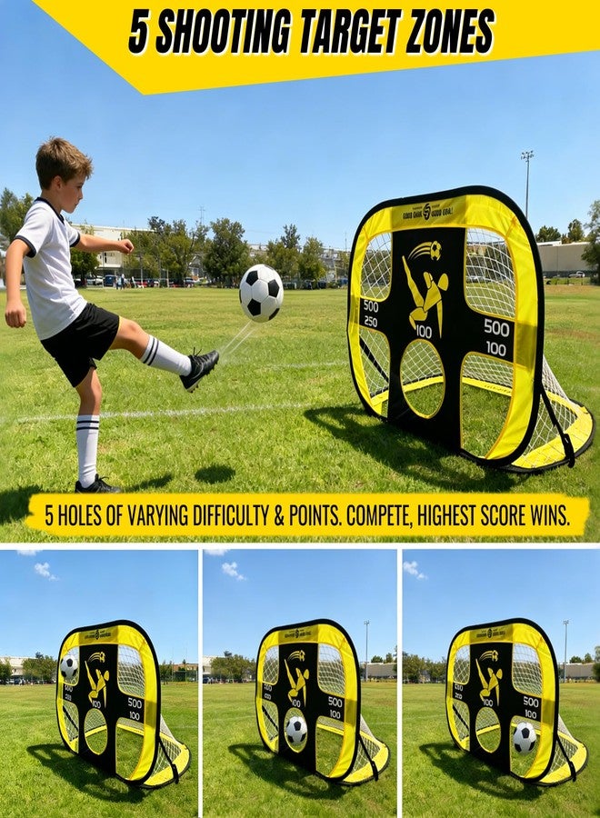 G-SQAURED 2-in-1 Pop-Up Soccer Goal & Target Net - 5 Adjustable Difficulty Score Zones, Easy Assembly, Portable with Carry Bag & Anchor Pegs, Indoor/Outdoor Training for Adults Kids - Image 3