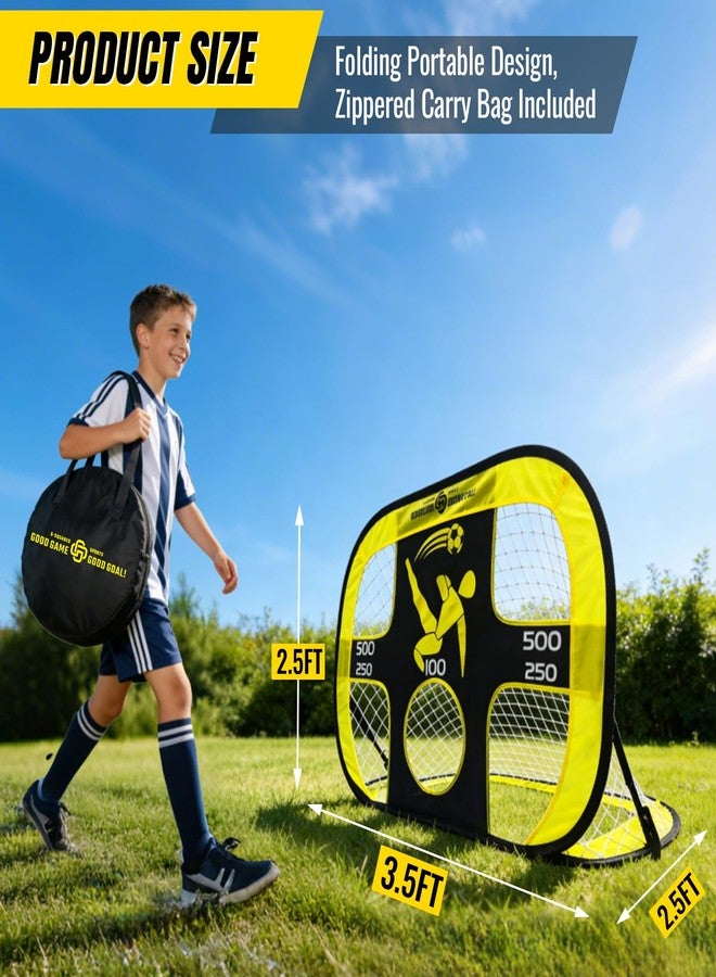 G-SQAURED 2-in-1 Pop-Up Soccer Goal & Target Net - 5 Adjustable Difficulty Score Zones, Easy Assembly, Portable with Carry Bag & Anchor Pegs, Indoor/Outdoor Training for Adults Kids - Image 5