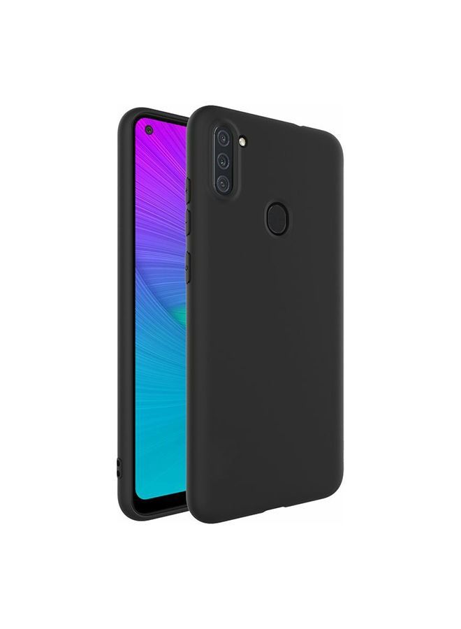 جراب سيليكون صلب سادة لهاتف Samsung Galaxy M11 - أسود