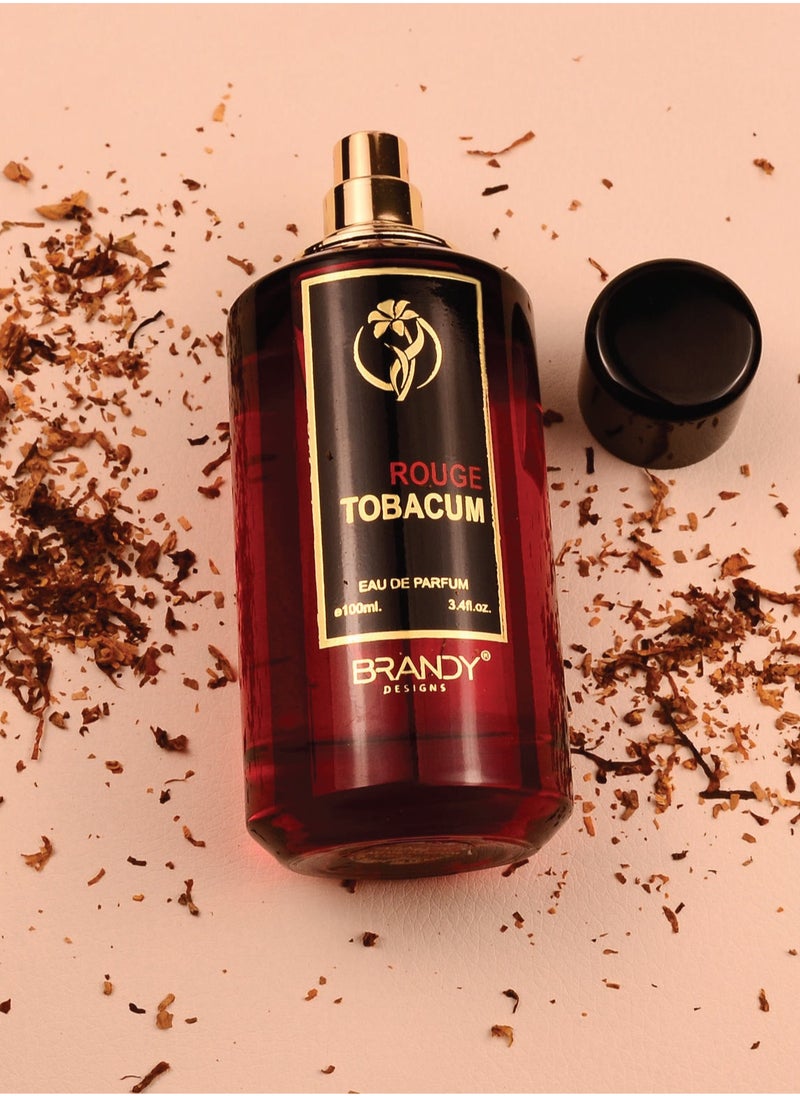 BRANDY DESIGNS - ROUGE TOBACUM 100ml  Eau de Parfum/Perfume  ideal for unforgettable moments-Enjoy an Exclusive Special Gift - Image 1