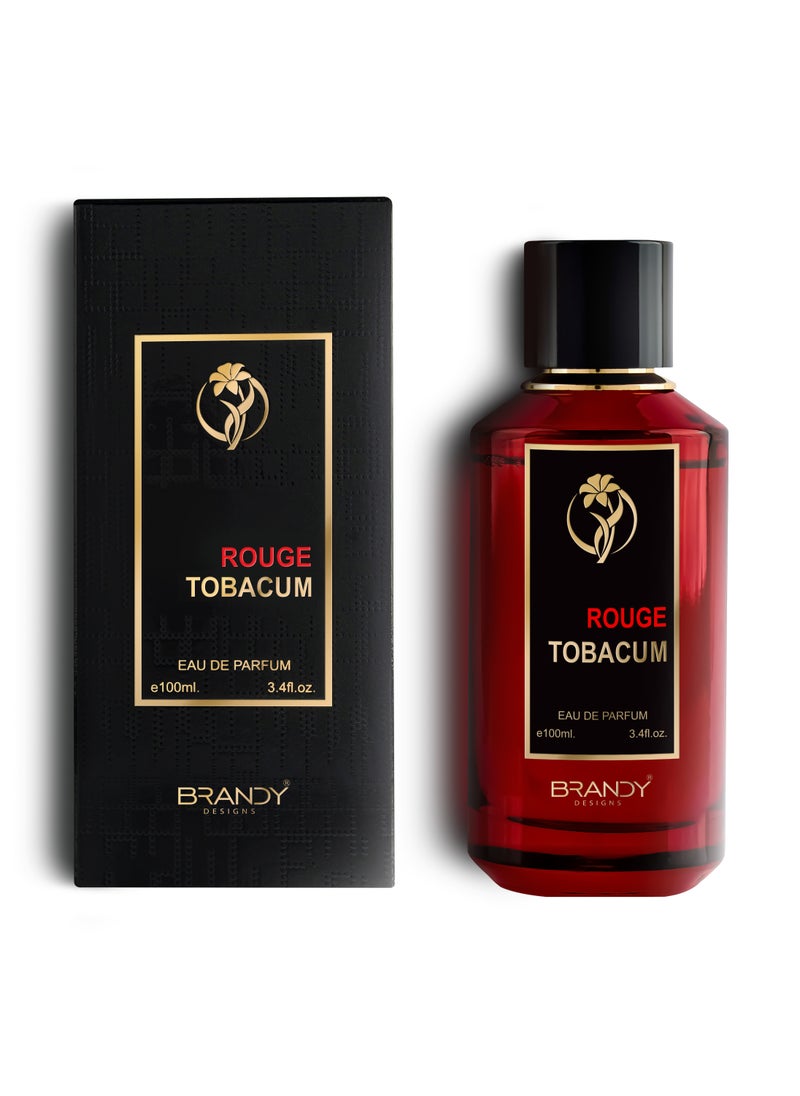 BRANDY DESIGNS - ROUGE TOBACUM 100ml  Eau de Parfum/Perfume  ideal for unforgettable moments-Enjoy an Exclusive Special Gift - Image 1