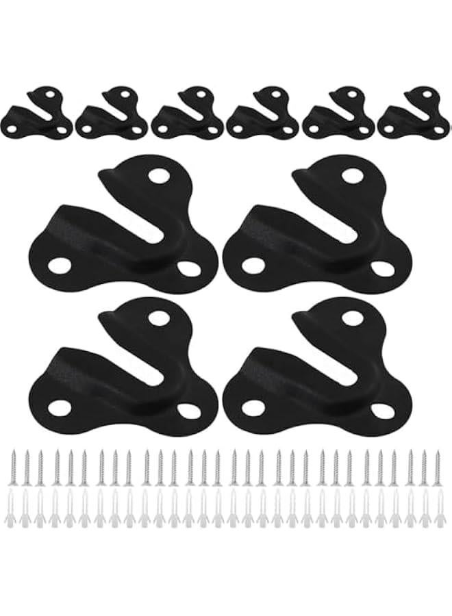10-Pack Heavy Duty Keyhole Hangers,Picture Frame Buckle Hanger Bracket,Mug Key Coat Hanging Rack,Wooden Board Wall Mount Keyhole Hanging Plates (Matte Black)  - Image 1