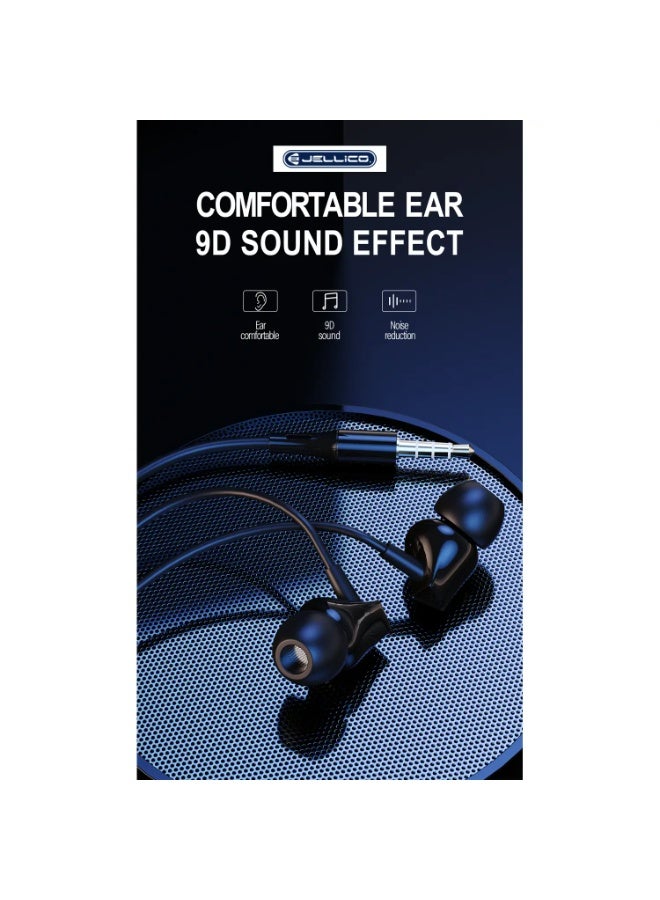 Jellico CT28 Wired In-Ear Earphones with 3.5mm Jack, Black - Image 1