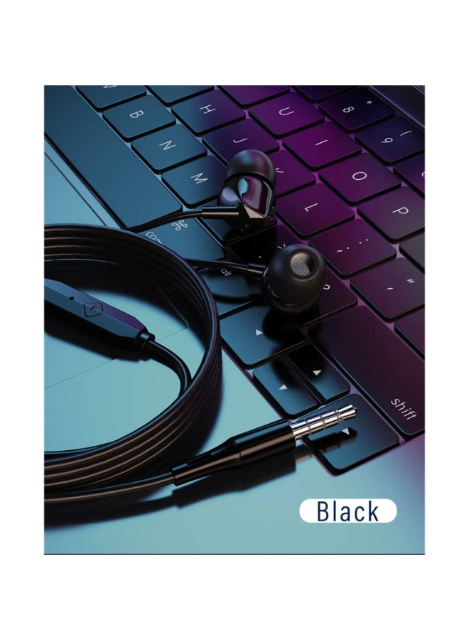 Jellico CT28 Wired In-Ear Earphones with 3.5mm Jack, Black - Image 3