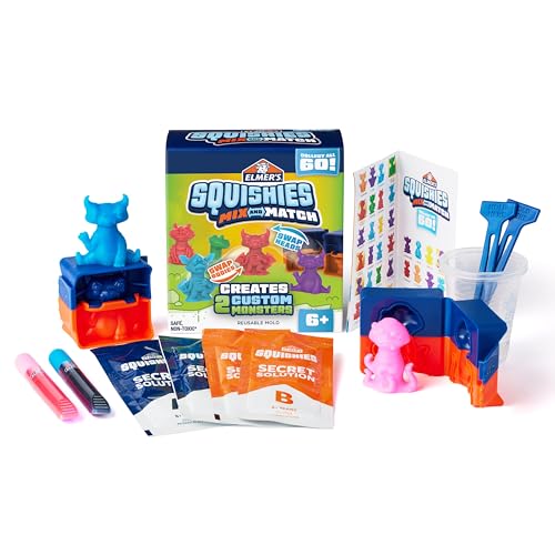 Elmers Squishies Mix and Match DIY Squishy Toys Kids Crafts Creates 2 Mix and Match Characters 12 Piece Kit - Image 1