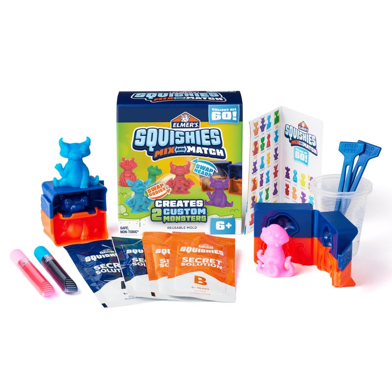 Elmers Squishies Mix and Match DIY Squishy Toys Kids Crafts Creates 2 Mix and Match Characters 12 Piece Kit - Image 2
