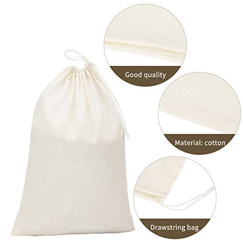 Pangda 15 Packs Muslin Bags with Drawstring Canvas Large Storage Cloth Bags Bulk Cotton Reusable Grocery Sacks DIY Craft Sachet Sacks for Party Wedding Home Storage, Natural Color(13.8 x 10 Inches) - Image 3