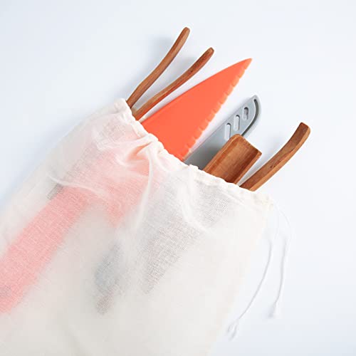 Pangda 15 Packs Muslin Bags with Drawstring Canvas Large Storage Cloth Bags Bulk Cotton Reusable Grocery Sacks DIY Craft Sachet Sacks for Party Wedding Home Storage, Natural Color(13.8 x 10 Inches) - Image 4