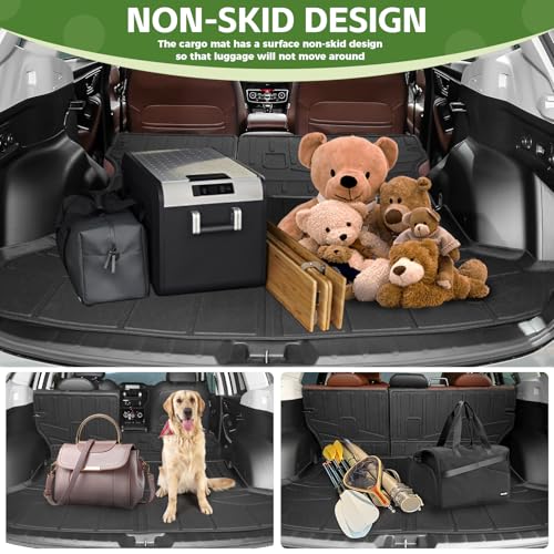 Qyebbk Cargo Liners for 2019-2024 Subaru Forester Without Subwoofer Trunk Mat with Seat Back Cover Accessories, All Weather Rear Cargo Mat Backrest Protector - Image 4