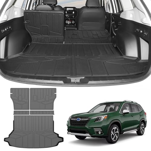 Qyebbk Cargo Liners for 2019-2024 Subaru Forester Without Subwoofer Trunk Mat with Seat Back Cover Accessories, All Weather Rear Cargo Mat Backrest Protector - Image 1