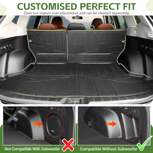 Qyebbk Cargo Liners for 2019-2024 Subaru Forester Without Subwoofer Trunk Mat with Seat Back Cover Accessories, All Weather Rear Cargo Mat Backrest Protector - Image 3