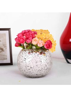 Mahganya Mahganya Mercury Glass Vase for Home Decor Center Table Bedroom Living Room and Office Decoration Multicolor Without Flowers 