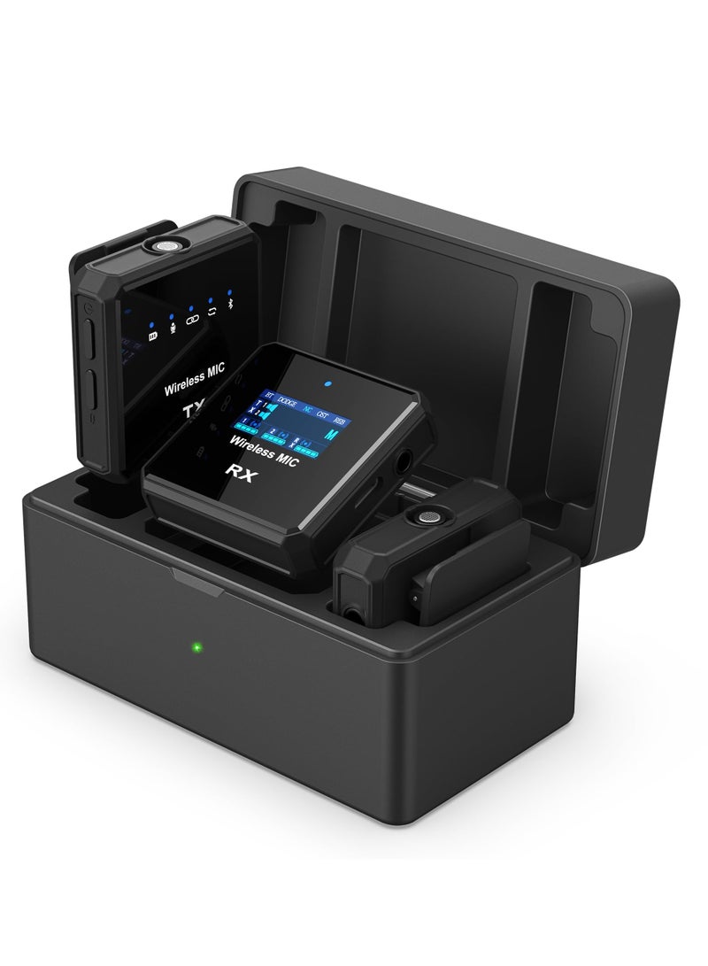 SYOSI Wireless Lavalier Microphone with Noise Cancellation, 656 ft Range, 24-Hour Battery, Dual Channel, Compact Lapel Microphone Wireless for DSLR Cameras, iPhone, Android, Streaming, Recording, Vlog - Image 1