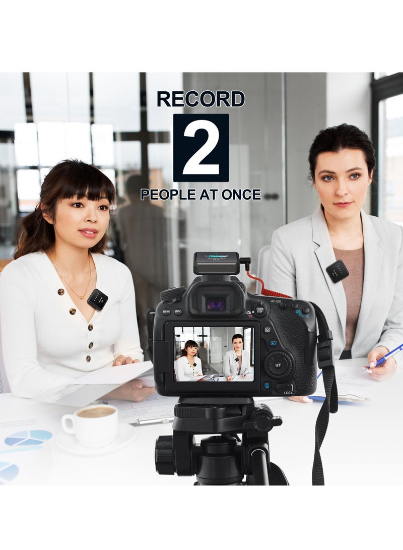 SYOSI Wireless Lavalier Microphone with Noise Cancellation, 656 ft Range, 24-Hour Battery, Dual Channel, Compact Lapel Microphone Wireless for DSLR Cameras, iPhone, Android, Streaming, Recording, Vlog - Image 4