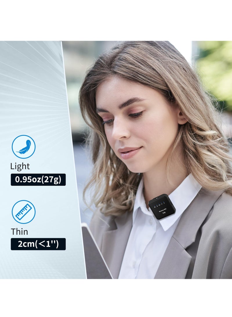 SYOSI Wireless Lavalier Microphone with Noise Cancellation, 656 ft Range, 24-Hour Battery, Dual Channel, Compact Lapel Microphone Wireless for DSLR Cameras, iPhone, Android, Streaming, Recording, Vlog - Image 5