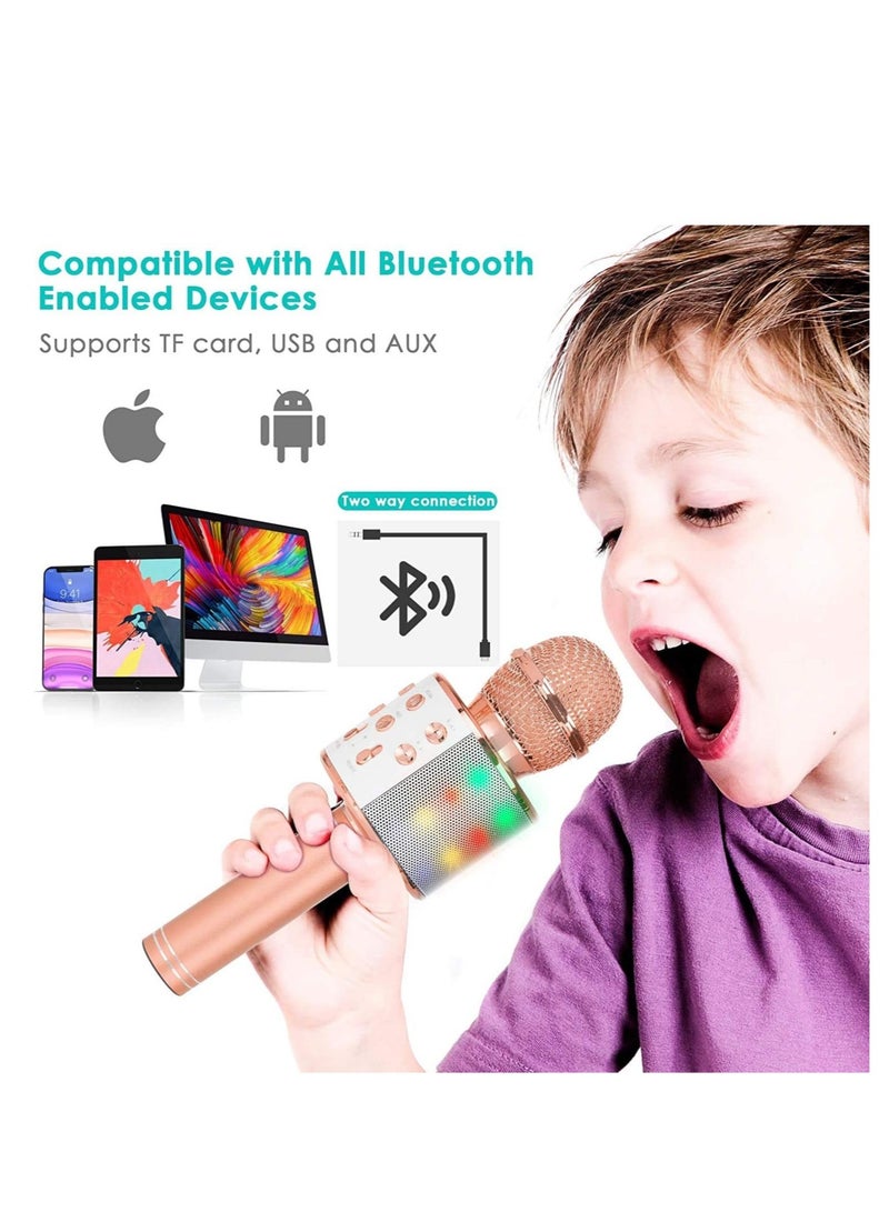 إلترازون ميكروفون كاريوكي لاسلكي بلوتوث للأطفال، 5 في 1 محمول ومسجل ومكبر صوت كاريوكي - Image 2