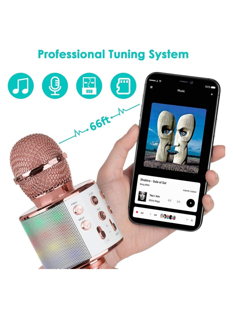 إلترازون ميكروفون كاريوكي لاسلكي بلوتوث للأطفال، 5 في 1 محمول ومسجل ومكبر صوت كاريوكي - Image 3