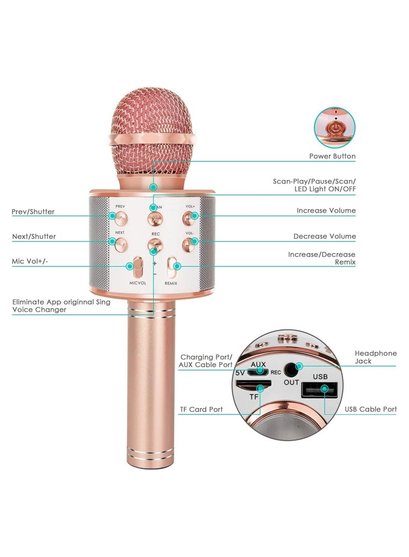 إلترازون ميكروفون كاريوكي لاسلكي بلوتوث للأطفال، 5 في 1 محمول ومسجل ومكبر صوت كاريوكي - Image 5