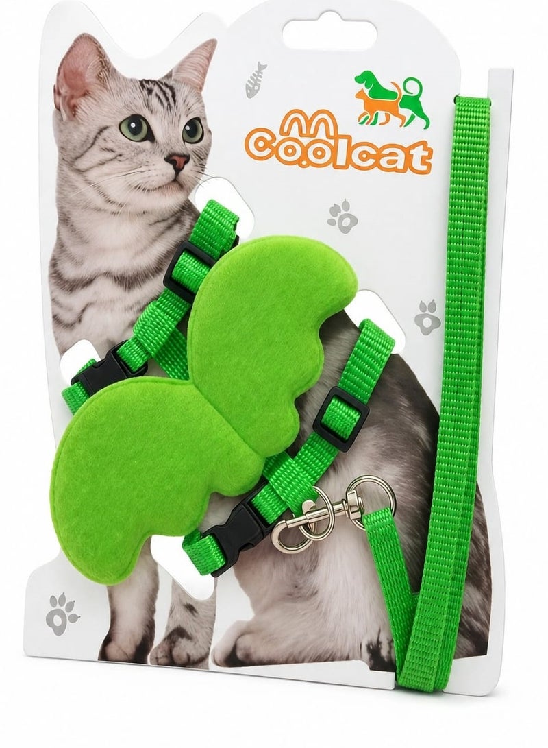 An easy-to-use, butterfly-shaped cat collar and leash for female kittens and puppies