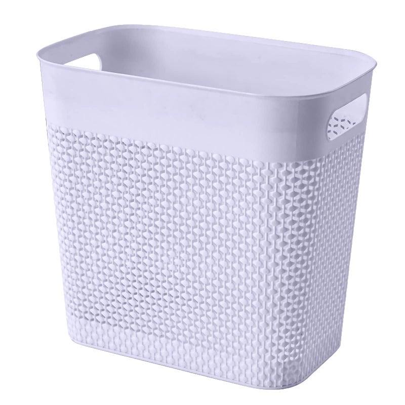 UUJOLY Plastic Small Trash Can Wastebasket, Garbage Container Basket for Bathrooms, Laundry Room, Kitchens, Offices, Kids Rooms, Dorms, (Grey, 3 Gallon) - Image 1