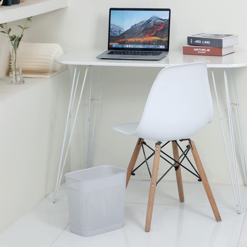 UUJOLY Plastic Small Trash Can Wastebasket, Garbage Container Basket for Bathrooms, Laundry Room, Kitchens, Offices, Kids Rooms, Dorms, (Grey, 3 Gallon) - Image 4