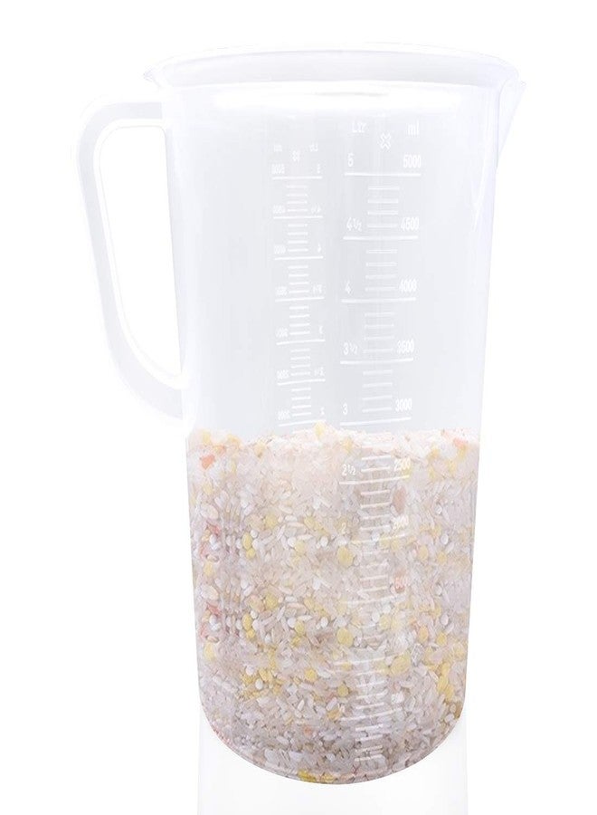 Kalevel Plastic Beaker 5000ml with Handle Graduated Measuring Cup Clear Lab Kitchen Measuring Pitcher Liquid Polypropylene Measuring Cup with Pour Spout (5000ml) - Image 1