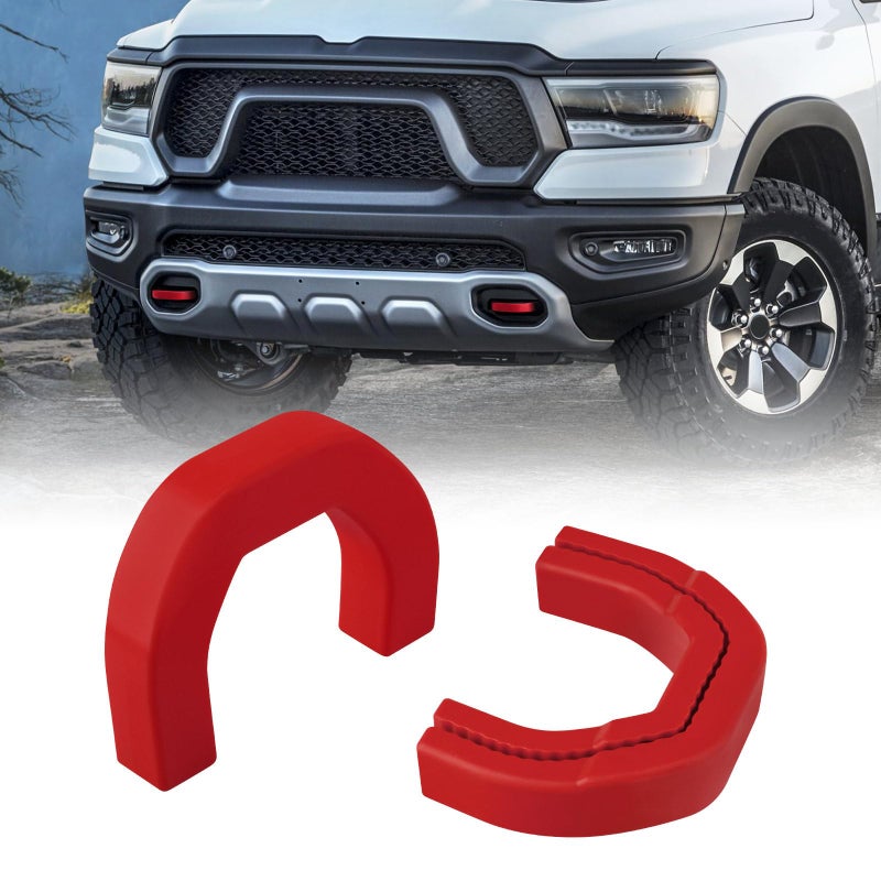 TECHPICCO Front Tow Hooks Covers Hitch Cover customized Car Tow Hooks Compatible with RAM 1500 Accessories 20192025Red Not Fit for RAM 1500 ClassicWarlockRAM 2500RAM 3500