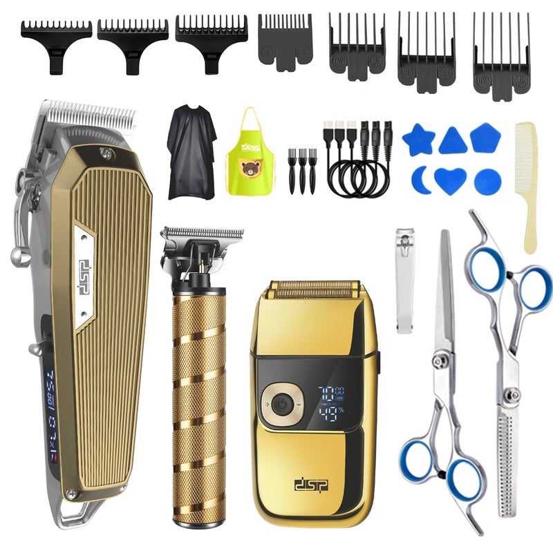 DSPÂ® Professional Barber Clippers Set for Men - Cordless Bald Shaver Men Clippers and Trimmers Set - All in one Complete Kit - Image 1