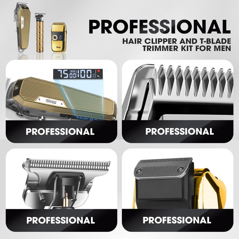 DSPÂ® Professional Barber Clippers Set for Men - Cordless Bald Shaver Men Clippers and Trimmers Set - All in one Complete Kit - Image 4