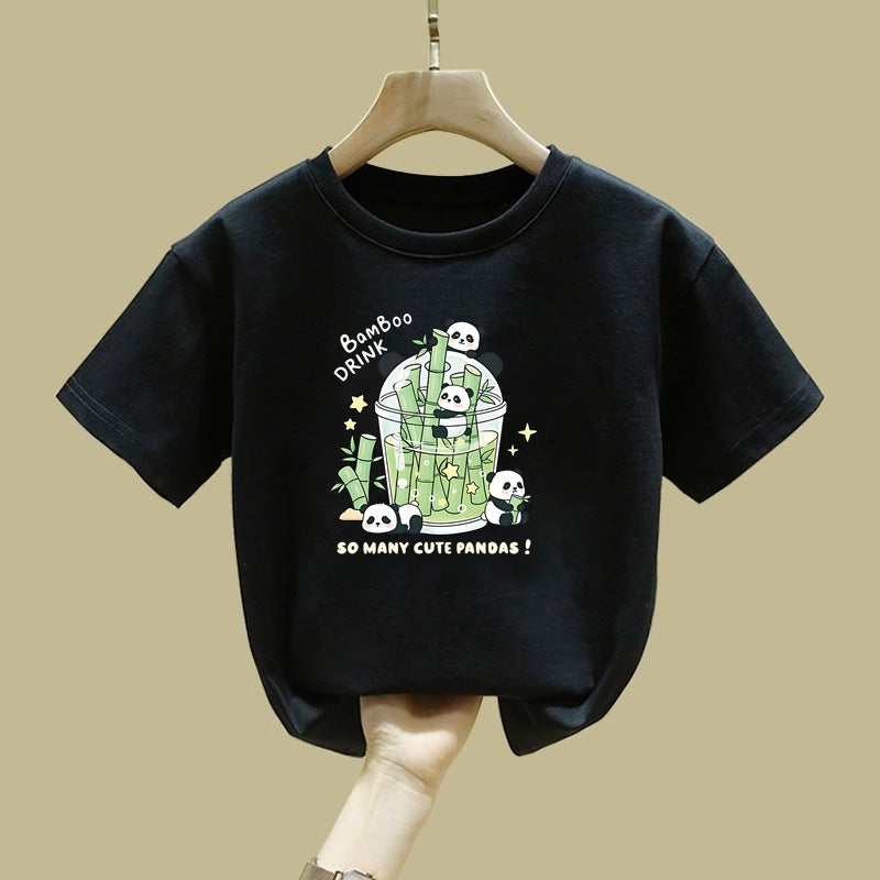 2355# Girls Short-Sleeved T-Shirt Cotton Summer Middle And Large Children'S Design Sense Niche Children'S Half-Sleeved Top - Image 5