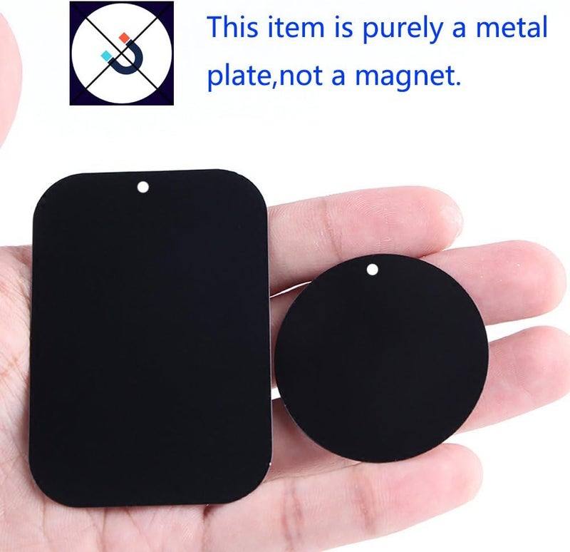DSTELIN Universal Metal Plate 8 Pack for Magnetic Phone Car Mount Holder Cradle with Adhesive (Compatible with Magnetic Mounts) - 4 Rectangle and 4 Round, Black - Image 5