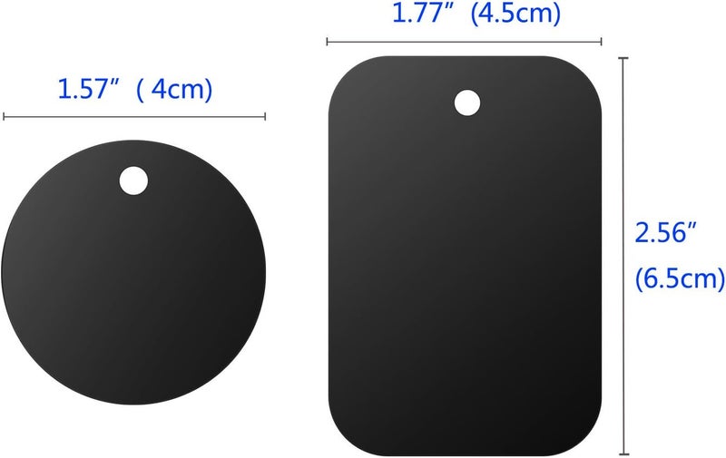 DSTELIN Universal Metal Plate 8 Pack for Magnetic Phone Car Mount Holder Cradle with Adhesive (Compatible with Magnetic Mounts) - 4 Rectangle and 4 Round, Black - Image 4